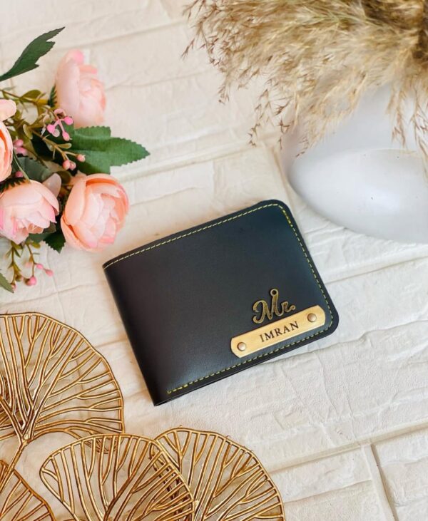 Men’s Personalized Name Wallet (Black) - Image 2